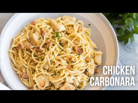 Chicken Carbonara: easy, creamy chicken pasta recipe! | The Recipe Rebel
