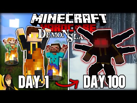 I Survived 100 Days in Hardcore Minecraft as a Demon!.. Here's What Happened!