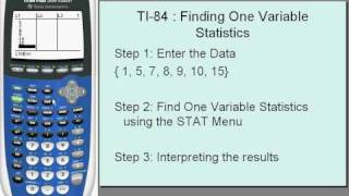 TI 84 Finding One Variable Statistics