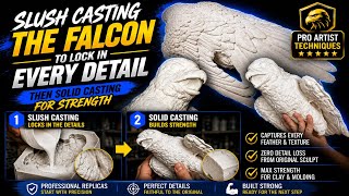 Extreme detailed Peregrine Falcon (Hybusa) Sculpture Pour, 3-part slush & solid casting