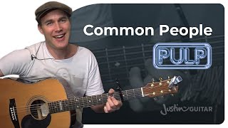 Common People - Pulp (Easy Songs Beginner Guitar Lesson BS-110) How to play