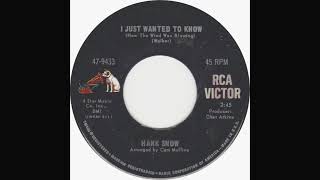 Hank Snow "I Just Wanted to Know (How the Wind Was Blowing)" mono vinyl 45