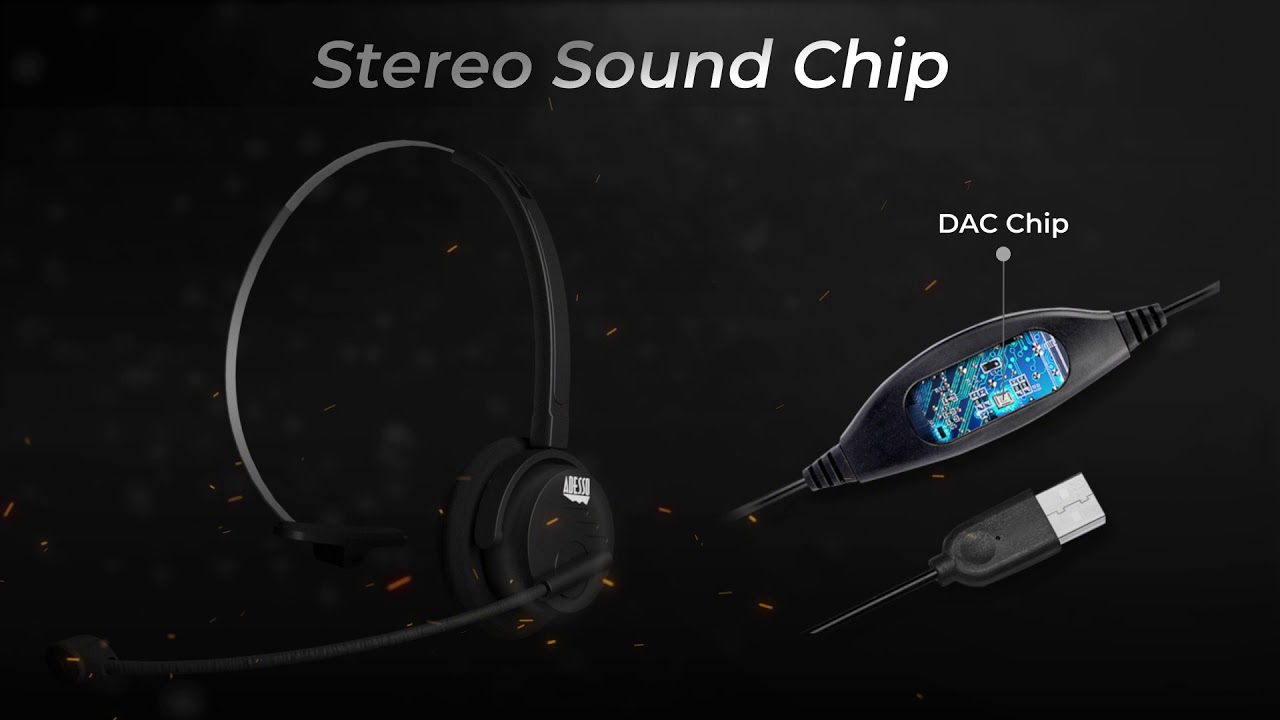 Adesso Xtream P1 - Single-Sided USB Wired Headset with Adjustable Noise Canceling Microphone