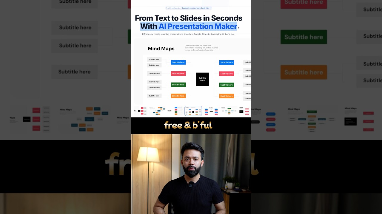 🔥How to make FREE PowerPoint Presentation using AI in 1 minute - phone & PC! #shorts #powerpoint