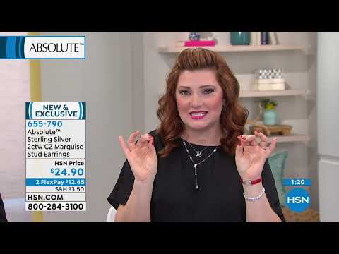 Absolute Sterling Silver 2ctw Cubic Zirconia Marquise St...