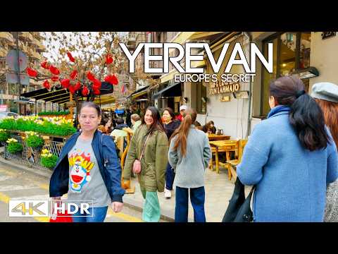 Yerevan Winter Walking Tour 🇦🇲 | Baghramyan to Northern Ave & Cascade | Feb 19 | 4K HDR Dolby vision