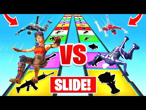 4 YOUTUBER SLIDEN eine SUPER RAMPE für LOOT in Fortnite!
