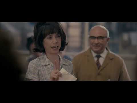 Made in Dagenham trailer shot of Sally Hawkins addressing a crowd with music swelling underneath