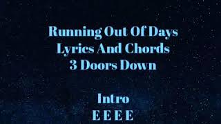 Running Out Of Days (Lyrics And Chords) - 3 Doors Down