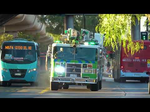B7 MX7 Bomberos Puente Alto rumbo a 3ra alarma de incendio