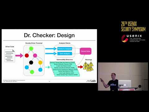 USENIX Security '17 - DR. CHECKER: A Soundy Analysis for Linux Kernel Drivers