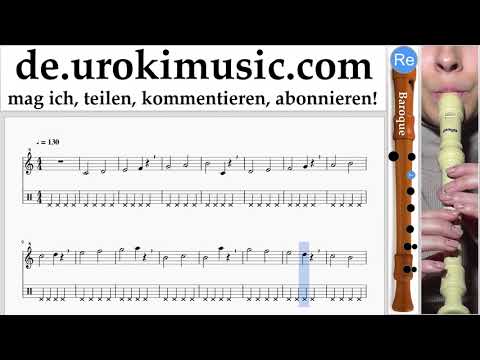 Blockflötenunterricht B. Jingle Bell Rock Noten Lernen Teil#1 um-i995