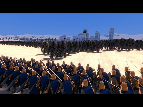 1,000 GOLDEN KNIGHTS Vs 2,500 GIANT CYCLOPS ULTIMATE EPIC BATTLE SIMULATOR UEBS