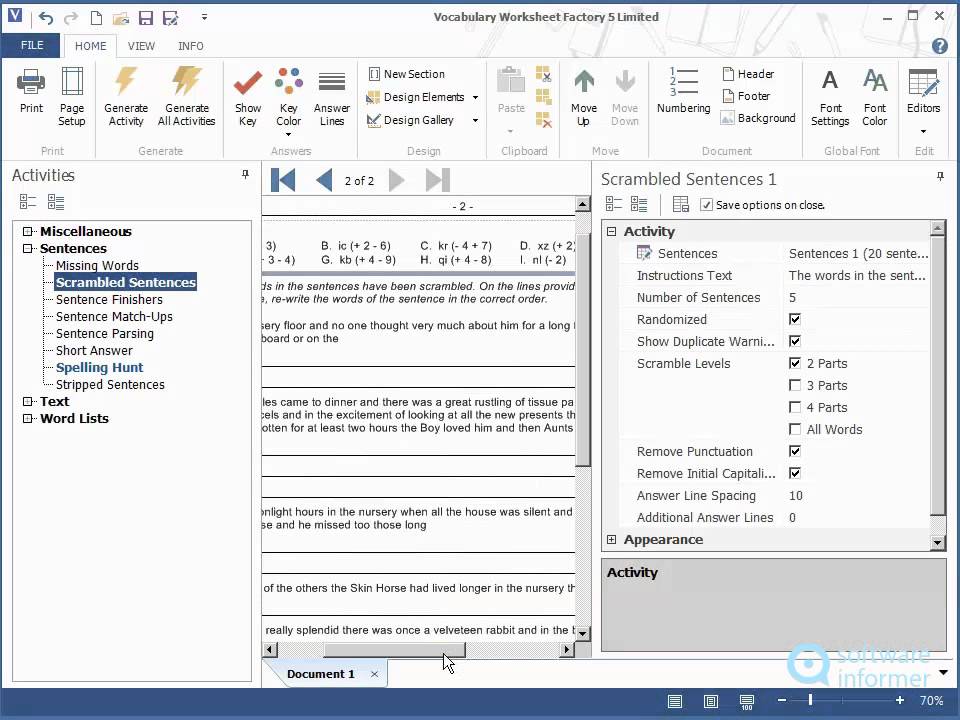 How to use Vocabulary Worksheet Factory