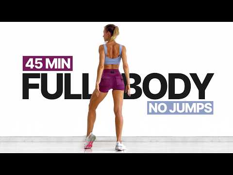 45 MIN FULL BODY NO JUMPING HIIT Workout | Burn Fat & Build Strength At Home, No Equipment