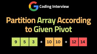YouTube video 'Partition Array According to Given Pivot - leetCode 2161 - Coding Interview Questions'