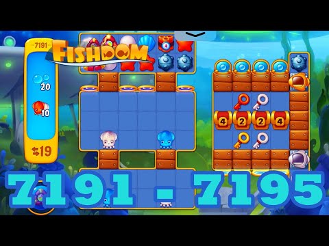 Fishdom Level 7191 - 7195 HD Walkthrough | 3 match puzzle | gameplay | android | 7192 | 7193 | 7194