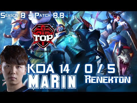 TOP MaRin RENEKTON vs KARMA Top - Patch 8.8 KR Ranked