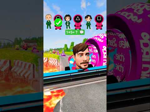 MrBeast & Crazy Frog & Spiderman & Gummy Bear VS Bollord Barbie in BeamNG.drive #shorts #beamngdrive