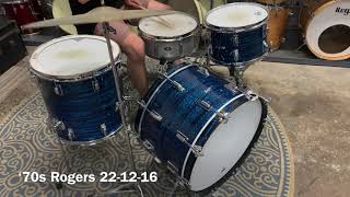 Video thumbnail for '70s Rogers Fullerton Blue Onyx Drum Kit by Hawthorne Drum Shop