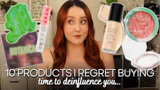 10 PRODUCTS I REGRET BUYING! Deinfluencing Makeup & Beauty Product Reviews Cruelty Free & Affordable
