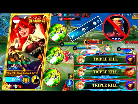 3X ( Trible Kills ) & 3X ( Blade Of Pespair ) Build Layla - Layla Late Game Delete Boots Build ~MLBB