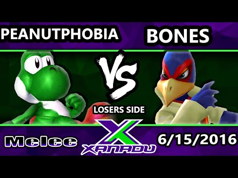 S@X 154 - Bones (Falco) Vs. Peanutphobia (Yoshi) SSBM Losers Side - Smash Melee