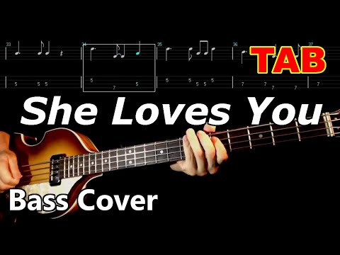 The Beatles bass TAB - She Loves You (Bass only cover)