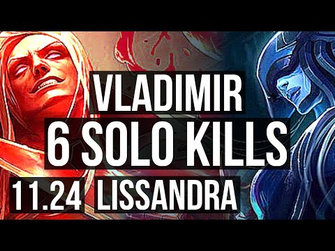 VLADIMIR vs LISSANDRA (MID) | 1.8M mastery, 6 solo kills, 700+ games, Dominating | BR Master | 11.24