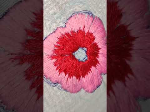 Hand Embroidery Flower Design/ shaded flower embroidery🌻🌹 #flowerdesign#beautiful#flowers#beautiful