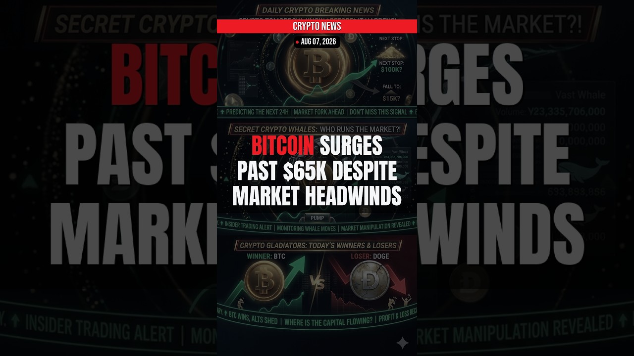 BREAKING: Bitcoin Surges Past $65K Despite Market Headwinds — Crypto News Aug 07, 2026