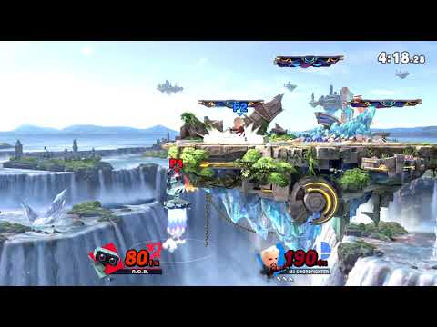 Radio(R.O.B.) Vs. Danklin(Mii Sword Fighter) - Temple Smash 5