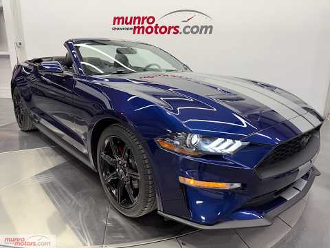 2018 Ford Mustang EcoBoost Premium Convertible in Blue for sale at Munro Motors in Brantford, ON