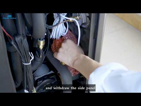 Heat pump wooden box unpacking tutorial.