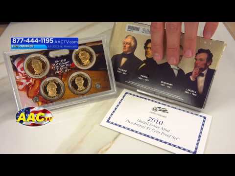 4PC 2010 $1 U.S. Mint Presidential Coin Proof Set w/Abraham Lincoln - Item 698510