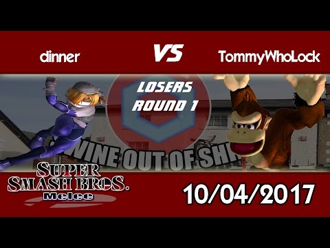 Swine Out of Shield - dinner (Sheik) vs TommyWhoLock (Mewtwo, DK) - SSBM Losers R1