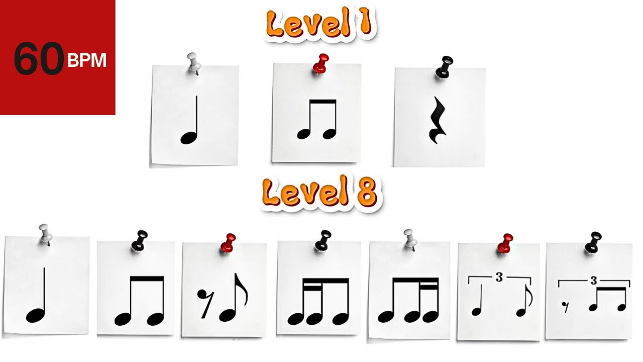 Easy to Advanced Rhythms 🎵 | 60 BPM Challenge+ PDF Exercises 