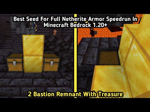 Best Seed For Full Netherite Armor In Minecraft Bedrock 1.20+ ( With The Speedrun Tutorial )