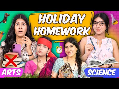 Holiday Homework - Arts vs Science Students | Topper vs Failure | Anaysa