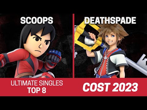 COST 2023 Singles Top 8 - Scoops (Mii Brawler) vs Deathspade (Sora, Bayonetta) - SSBU Tournament