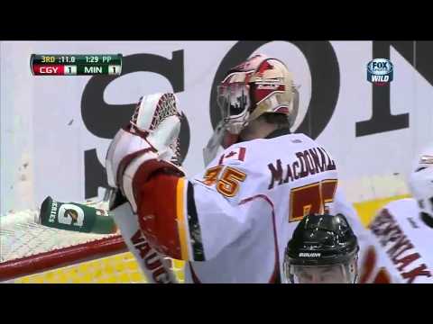 Joey MacDonald pad save on Jared Spurgeon . Feb 26th 2013