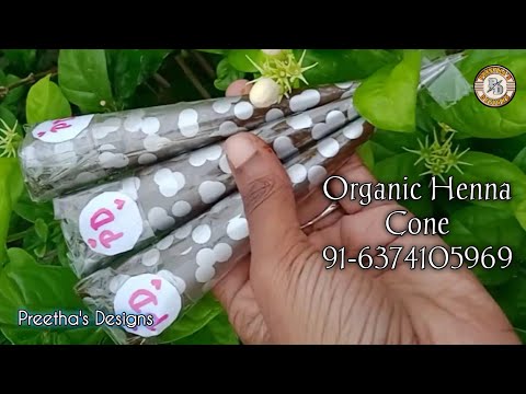 Organic Henna Available Contact : 6374105969 | Mehndi Cone | Henna Cone | Preetha's Designs
