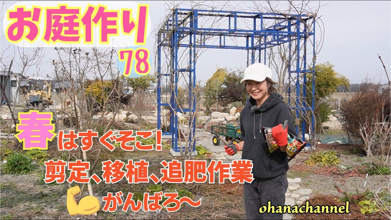 【庭作り 78】🌸春はすぐそこ！今しかできない剪定、移植、追肥作業💪満開の景色を想像しながらがんばろー😄
