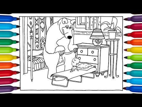 Cara menggambar Masha dan beruang langkah demi langkah untuk Anak-anak #6