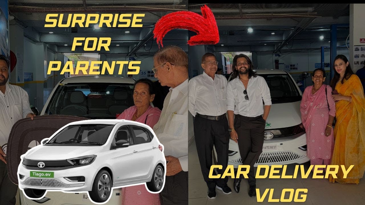 SURPRISING MY PARENTS with a NEW CAR! 🚗😭 | Tata Tiago EV Delivery & Temple Drama