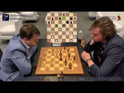 GM Vladimir Fedoseev vs GM Hans Moke Niemann | Sheikh Hamdan Cup Rapid Rd 9 | Dubai Chess