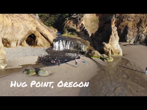 Hug Point, Oregon Coast 4K Drone video