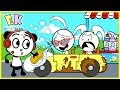 Power Wheel Car Wash Fun Activity With Combo Panda EK Doodles Cute Funny Animation