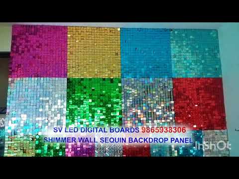 Iridescent silver shimmer wall backdrop sequin panel, for in...