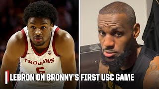 LeBron on Bronny's first college game: It was everything for my family | NBA on ESPN